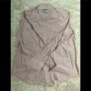 Mens size large pink and button up dress shirt